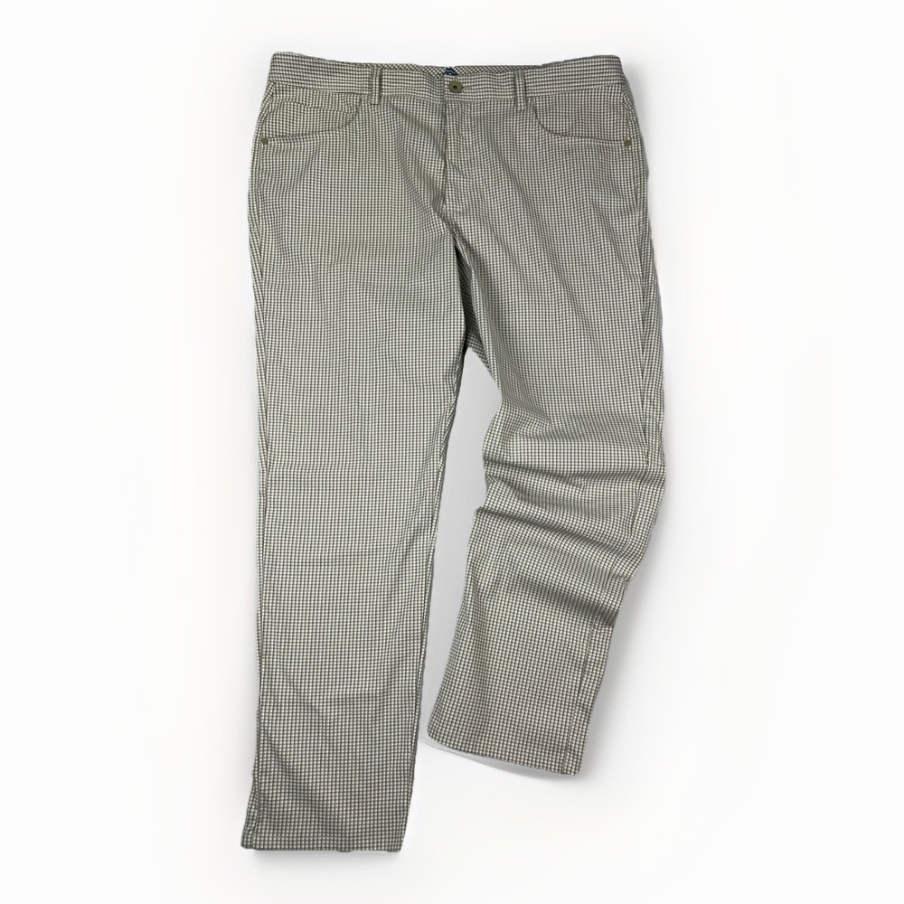 Tommy Bahama Mens Stretch Performance Pants 40x32 Check Plaid Golf Travel Beige